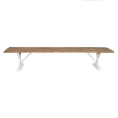 Image two of Hampton Bench, Natural Oak, White Legs